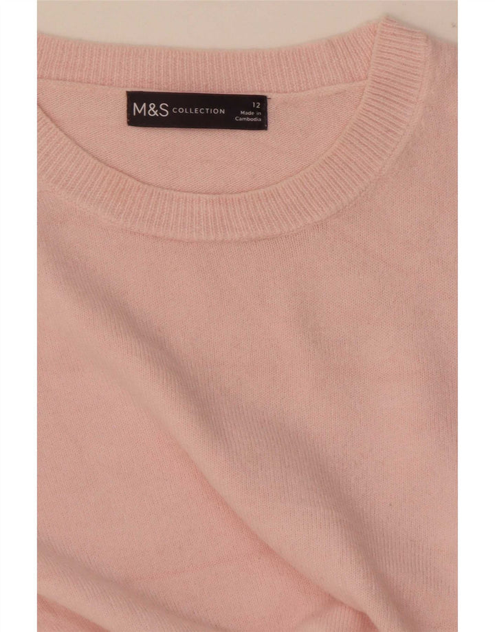 Marks & Spencer Γυναικείο πουλόβερ με λαιμόκοψη UK 12 Medium Pink
