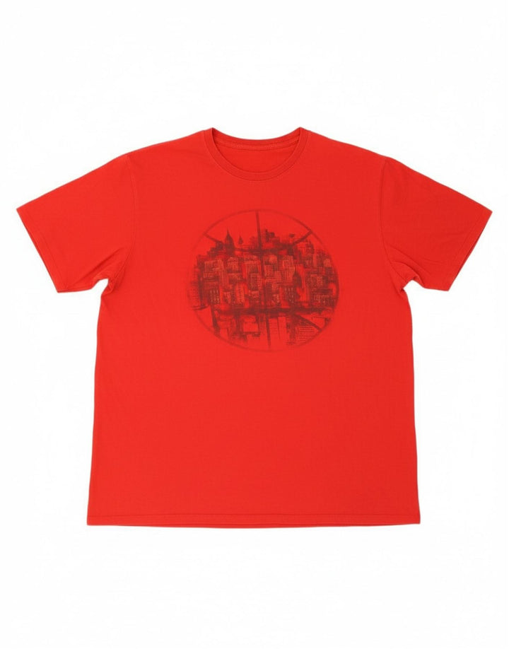 NIKE Mens Athletic Cut Graphic T-Shirt Top XL Red Cotton