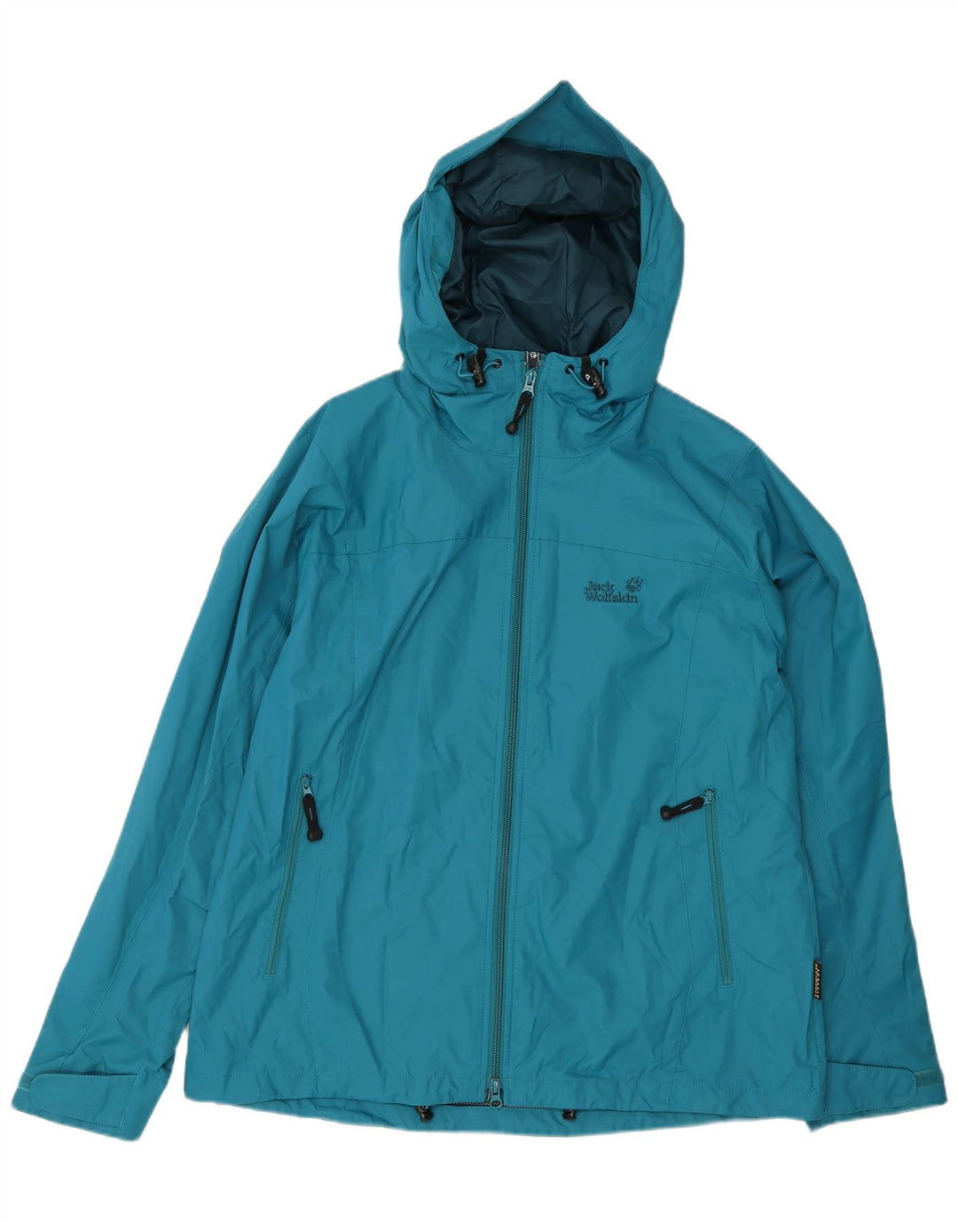 JACK WOLFSKIN Γυναικείο μπουφάν βροχής με κουκούλα UK 18/20 XL μπλε πολυαμίδιο