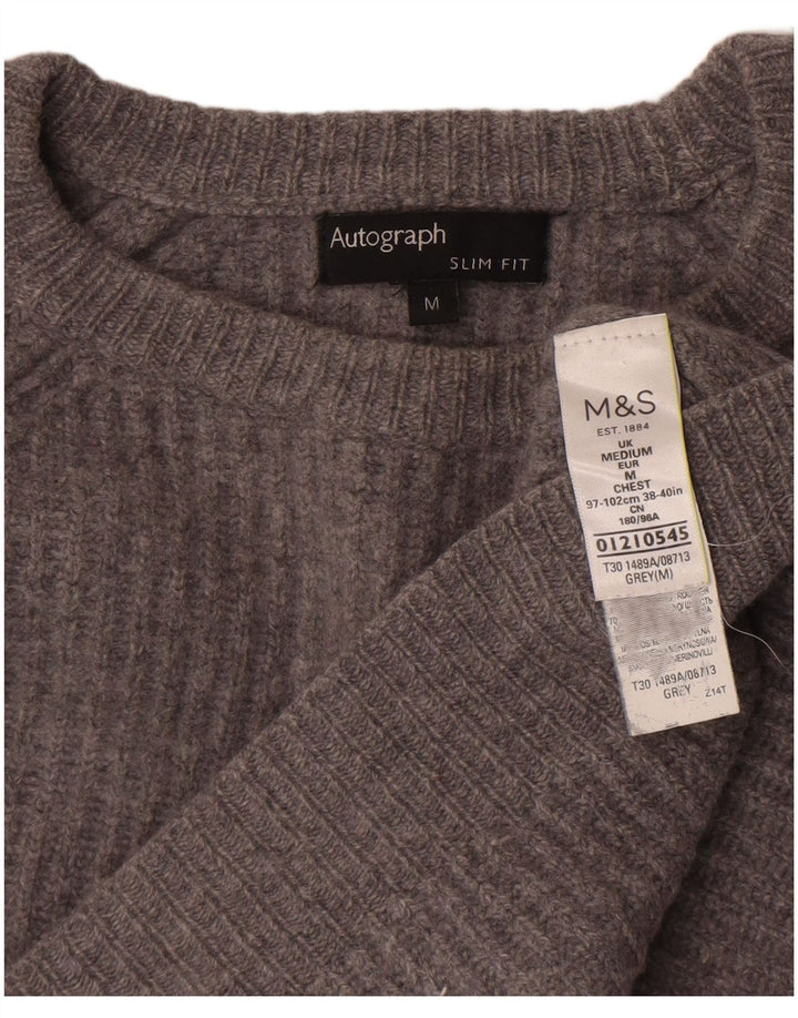 Marks & Spencer Γυναικείο Crop Boat Neck Jumper πουλόβερ UK 14 Medium Grey