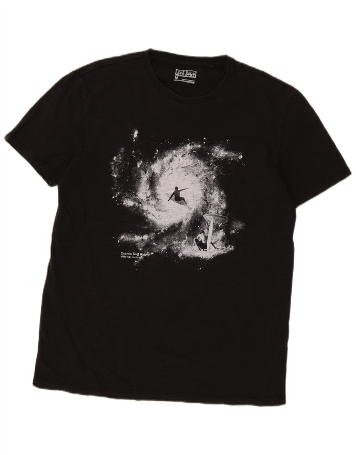 Ανδρικό γραφικό T-Shirt Fat Face Top Μεσαίο μαύρο βαμβακερό