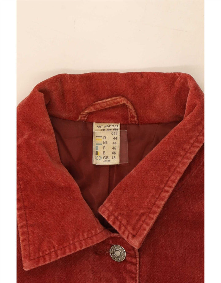 Vintage Γυναικείο Utility Μπουφάν UK 18 XL Κόκκινο Βαμβακερό