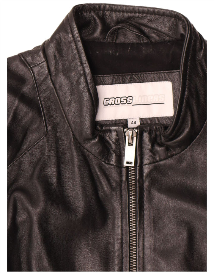 Vintage Γυναικείο Δερμάτινο Μπουφάν IT 44 Medium Black Leather