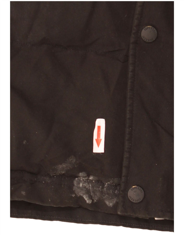 SUPERDRY Ανδρικό μπουφάν με κουκούλα UK 36 Μικρό μαύρο πολυεστέρα