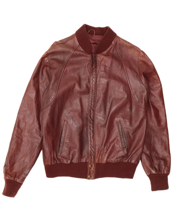 C&A Ανδρικό Δερμάτινο Μπουφάν UK 38 Medium Burgundy Leather
