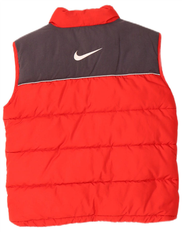 Nike Boys Graphic Padded Gilet 10-11 Years Medium Red Colorblock Polyester