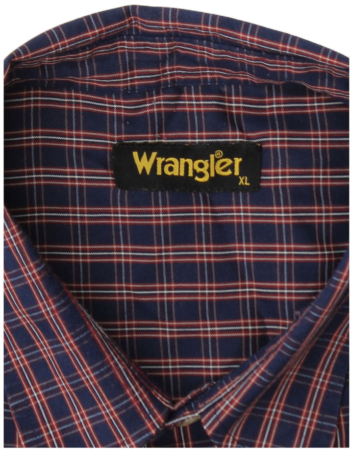 Ανδρικό φανελένιο πουκάμισο WRANGLER XL Navy Blue Check