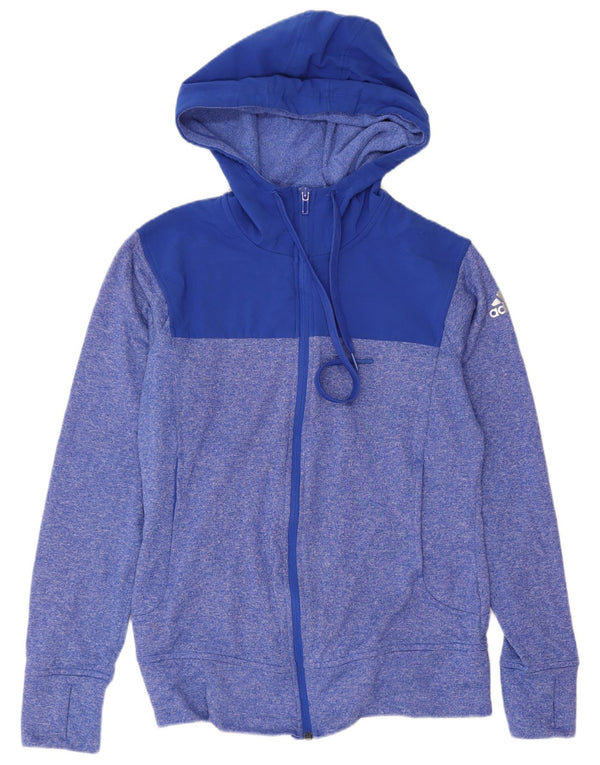 Γυναικείο πουλόβερ με κουκούλα Adidas UK 8/10 Small Blue Flecked Sports