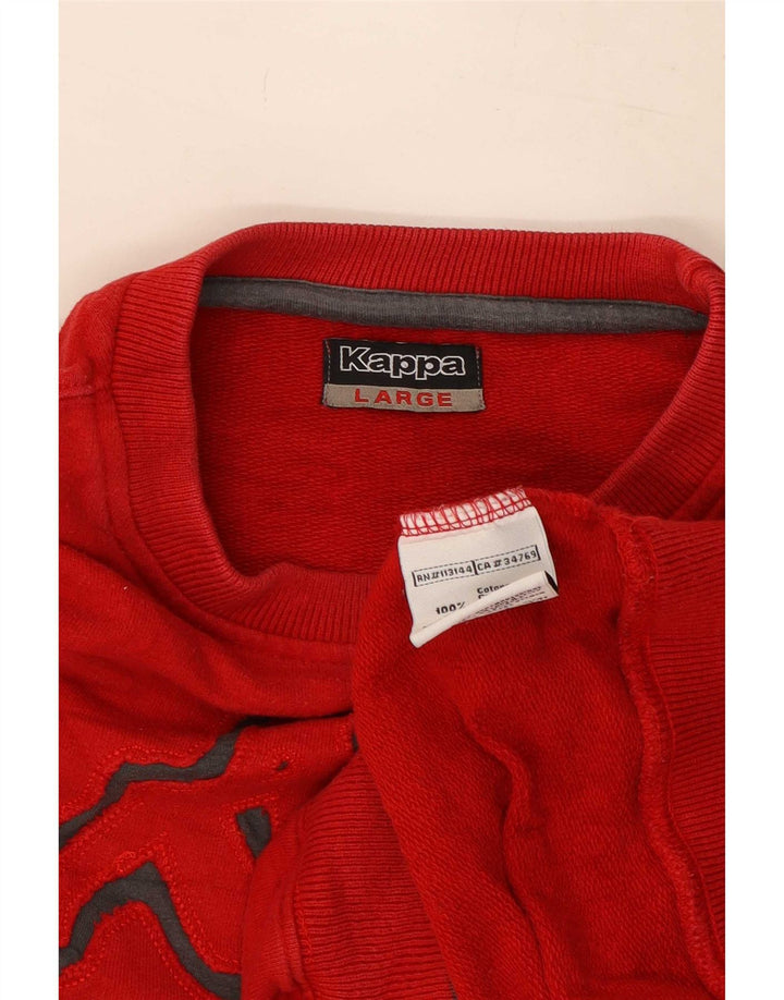 Kappa Ανδρικό γραφικό φούτερ Jumper μεγάλο κόκκινο βαμβακερό