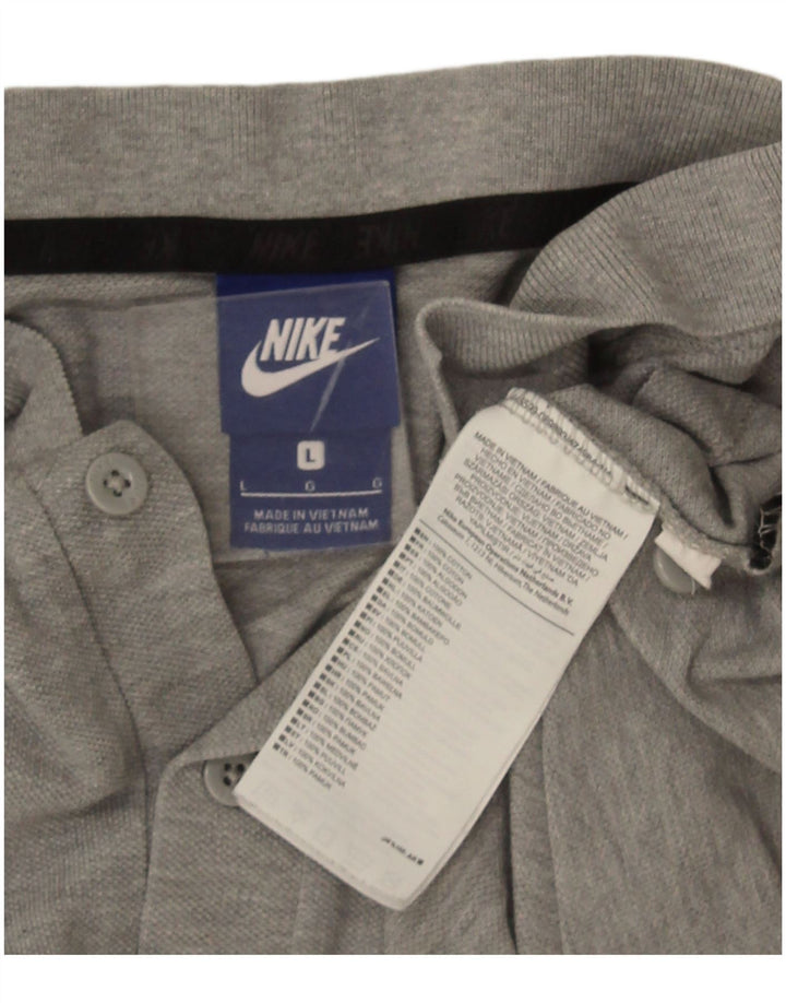Ανδρικό μπλουζάκι πόλο Nike, μεγάλο γκρι βαμβακερό