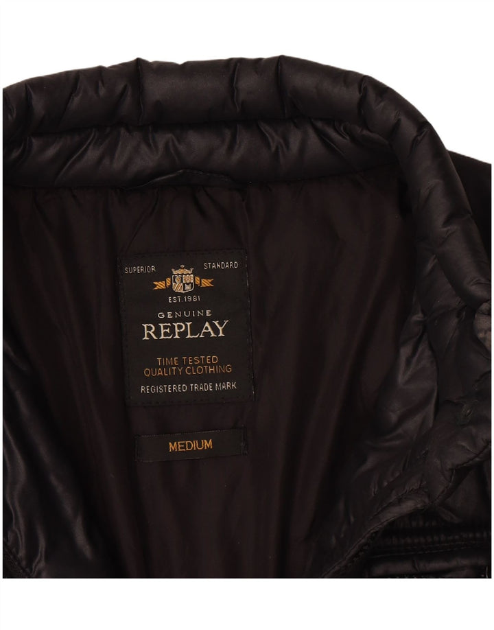 Replay Γυναικείο Καπιτονέ μπουφάν UK 14 Medium Black Polyamide