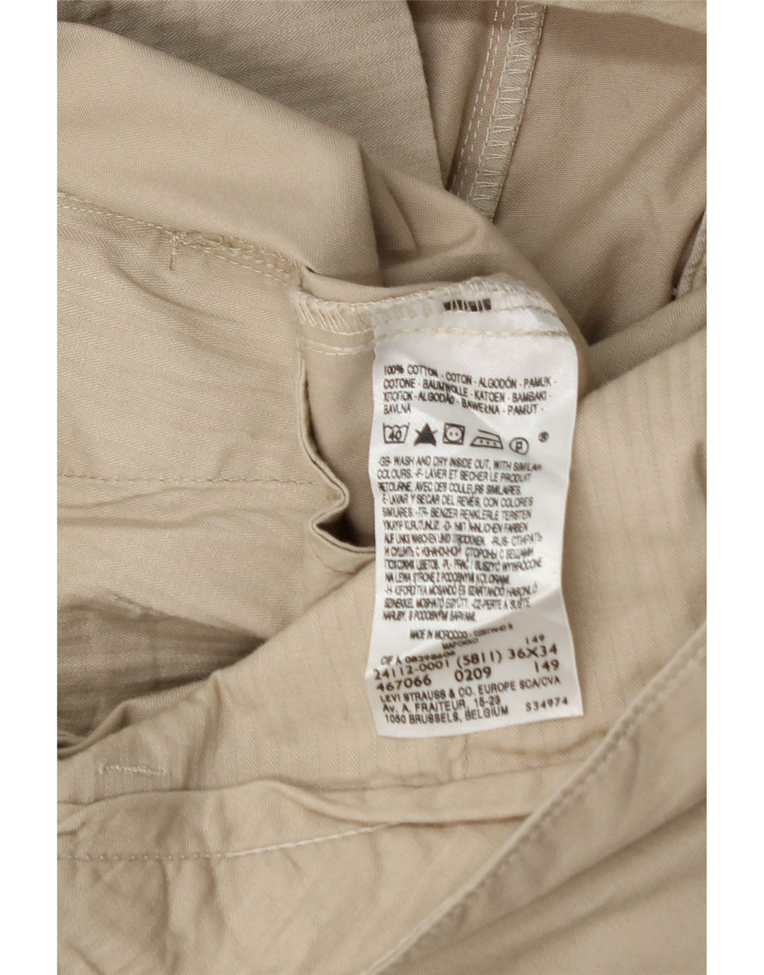 DOCKERS Ανδρικό παντελόνι Chino Slim Fit W36 L30 Μπεζ βαμβακερό