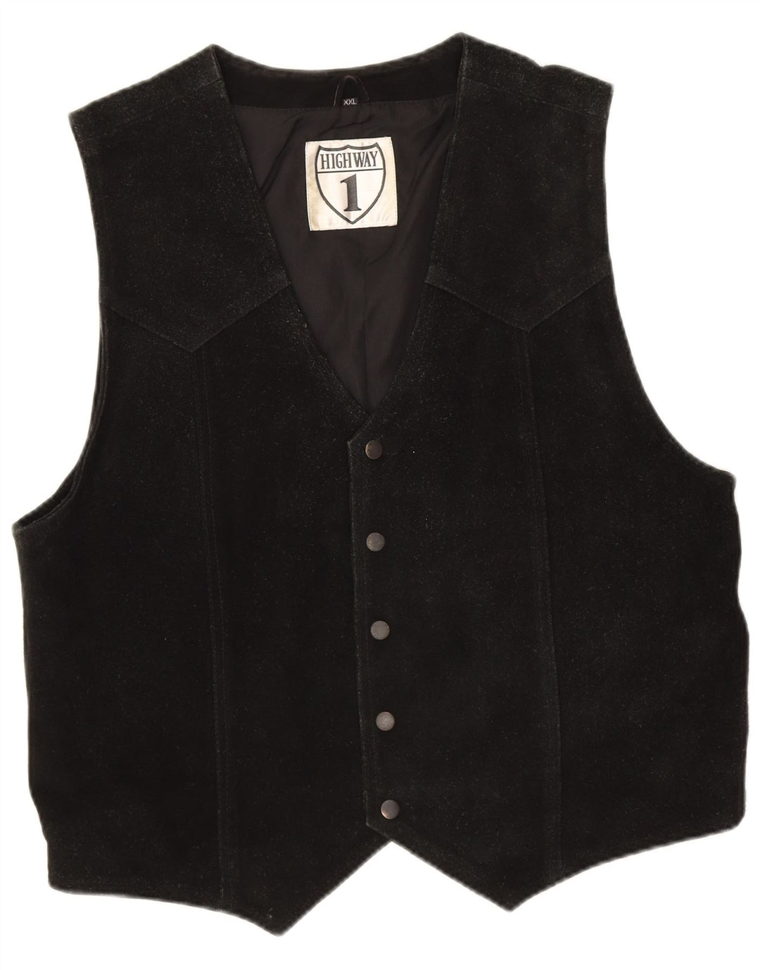 Highway 1 Ανδρικό Suede Γιλέκο 2XL Μαύρο Δερμάτινο