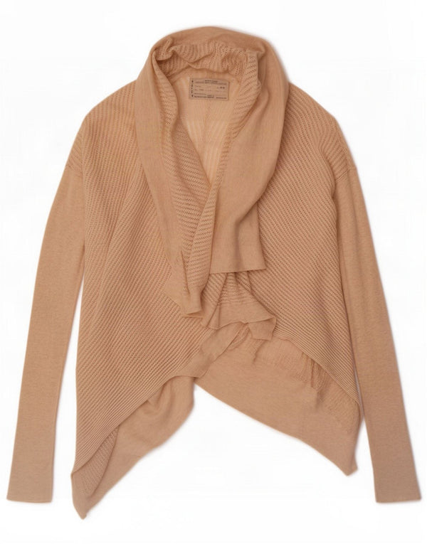 All Saints Γυναικείο Longline ανοιχτό πουλόβερ ζακέτα UK 10 Small Beige βαμβακερό