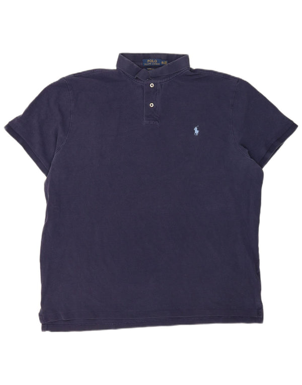 Polo Ralph Lauren Ανδρικό πουκάμισο Polo Custom Slim Fit 2XL Navy Blue Cotton