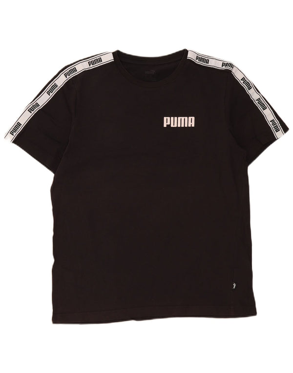 Ανδρικό γραφικό μπλουζάκι Puma Top Medium Black Colorblock Βαμβακερό