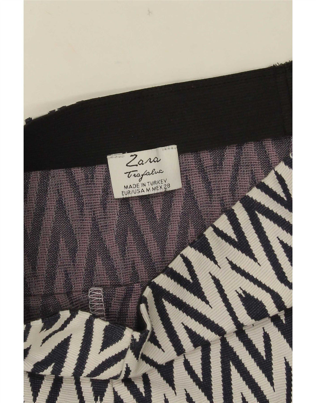 Zara Γυναικεία Μίνι Φούστα Trafaluc Medium W28 Navy Blue Geometric