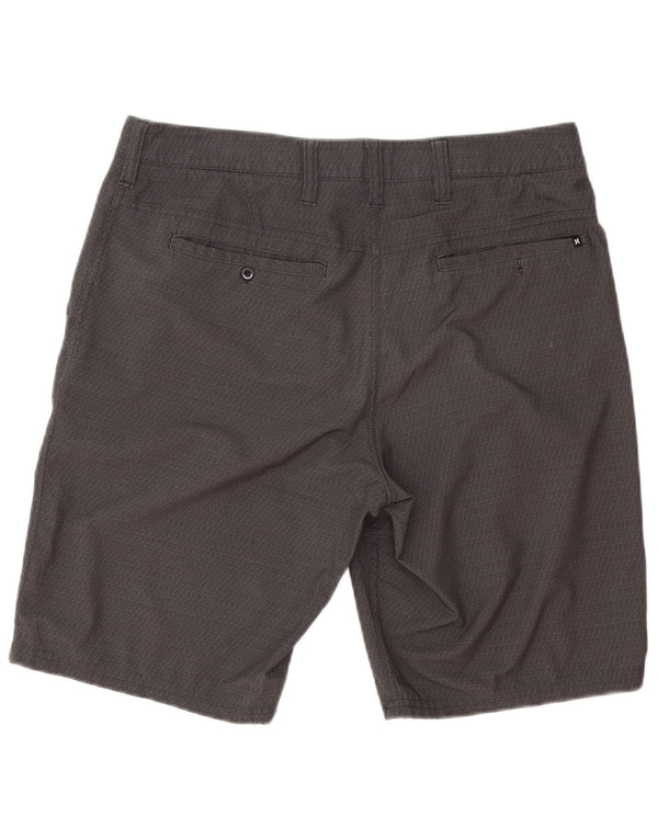 Hurley Mens Chino Shorts W33 Medium Grey Geometric Polyester