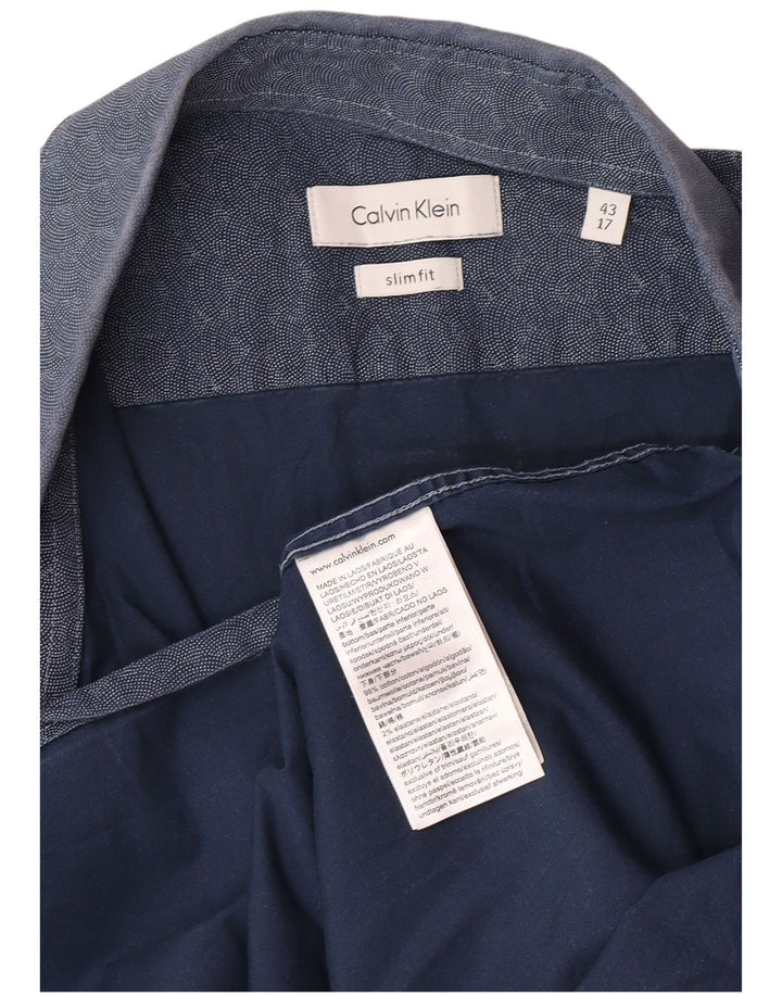 Ανδρικό πουκάμισο Calvin Klein Abstract Pattern Slim Fit Μέγεθος 43 17 XL Navy Blue