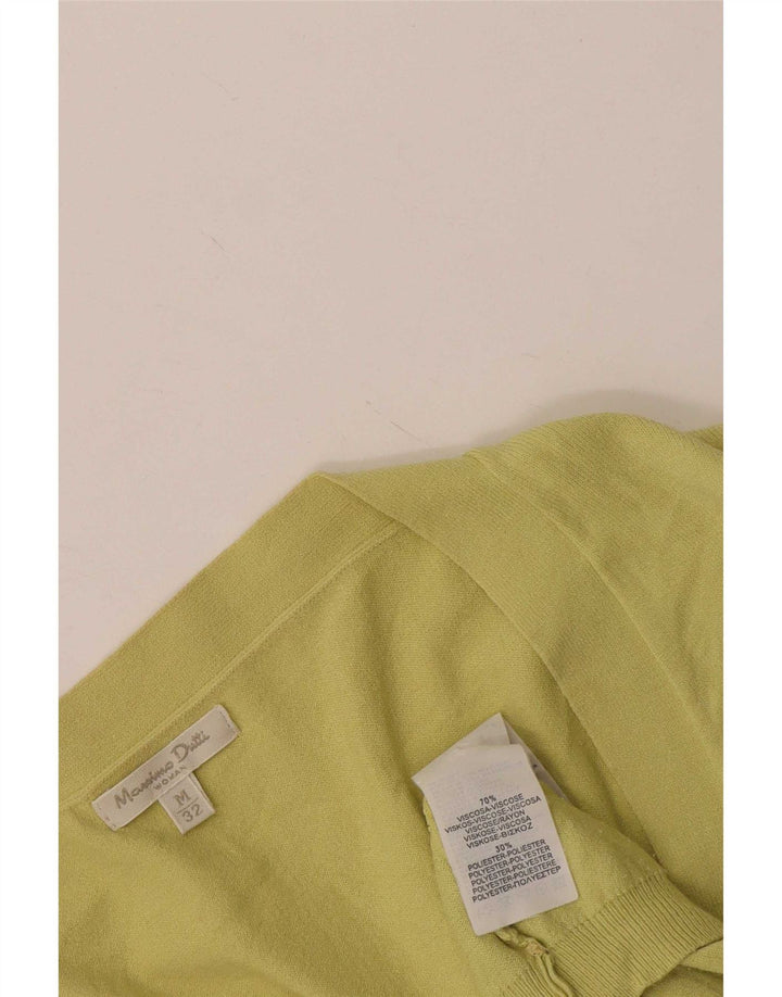 Massimo Dutti Γυναικείο πουλόβερ ζακέτα UK 12 μεσαία κίτρινη βισκόζη
