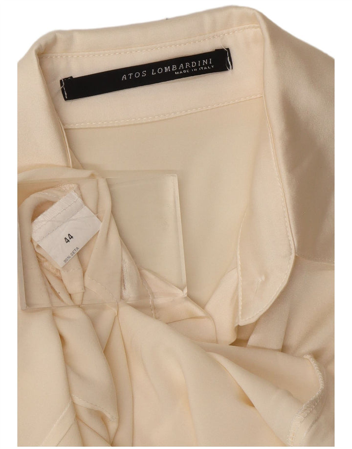 ATOS LOMBARDINI Γυναικείο μακρυμάνικο πουκάμισο μπλούζα IT 44 Medium Off White