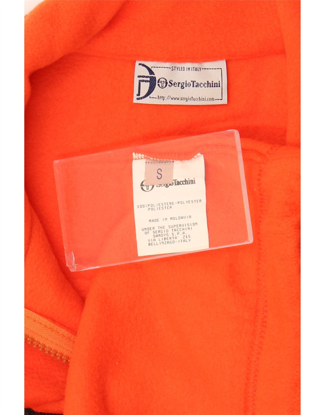 Sergio Tacchini Ανδρικό φερμουάρ Fleece Jumper Μικρός πορτοκαλί πολυεστέρας