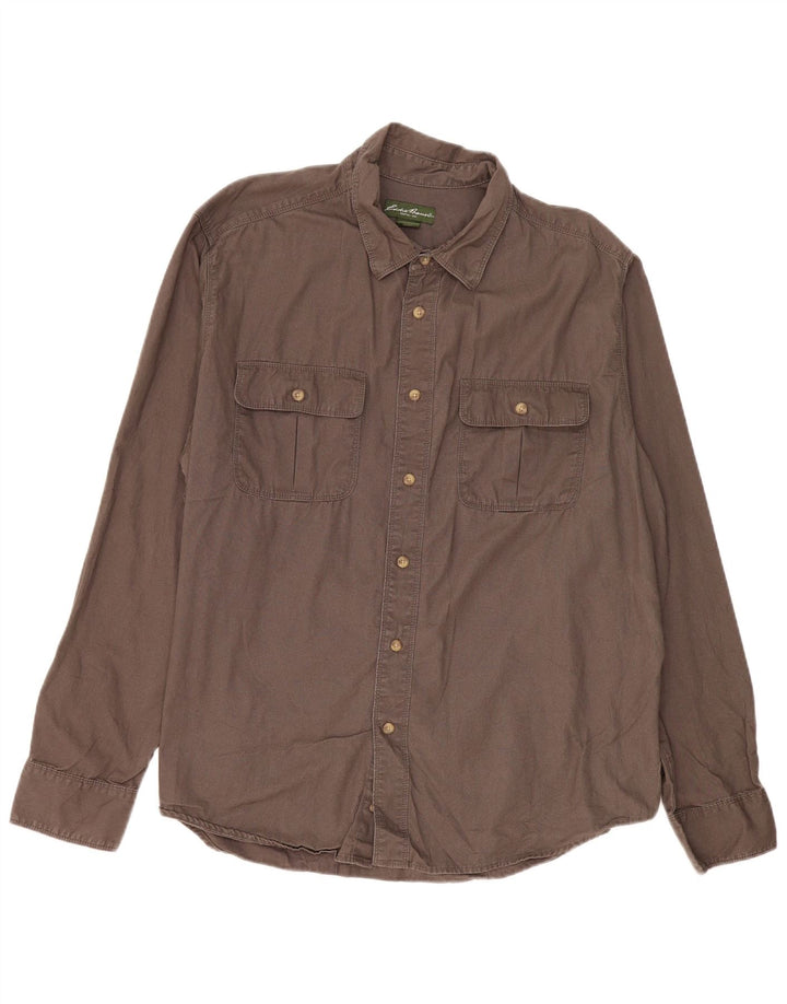 Ανδρικό πουκάμισο Eddie Bauer 2XL καφέ βαμβακερό