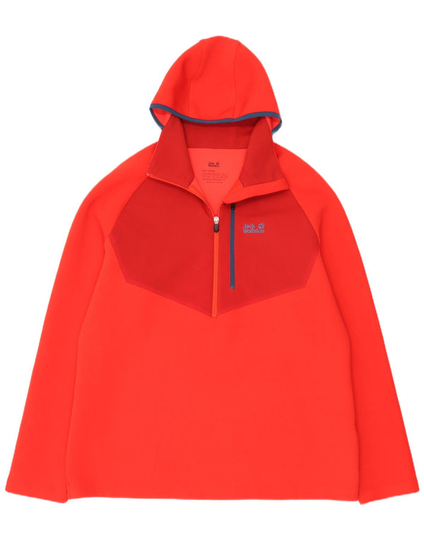 Jack Wolfskin Ανδρική κουκούλα με φερμουάρ με λαιμόκοψη φλις άλμα UK 48 3XL Red Colourblock