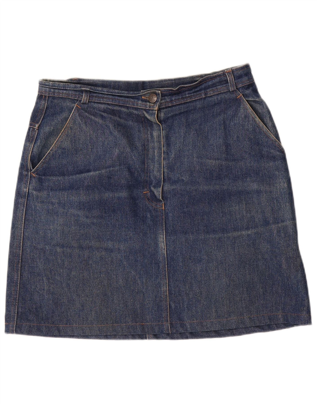 VINTAGE Womens Mini Denim Skirt IT 44 Medium W30 Blue