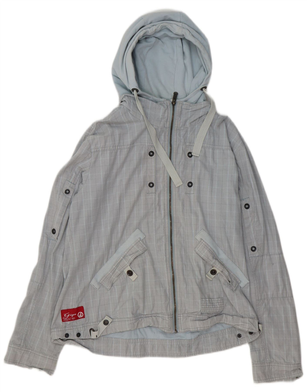 GIGA DX Γυναικείο Bomber Jacket US 14 XL Blue Check Polyester