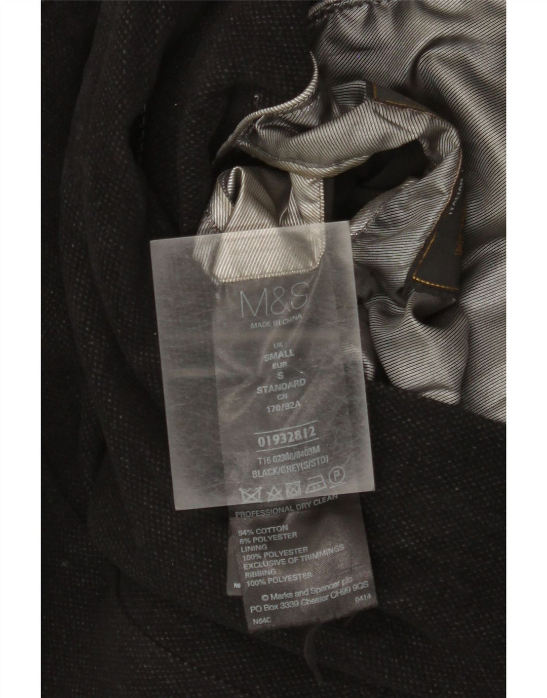Ανδρικό Military Jacket Marks & Spencer UK 36 Small Black Cotton