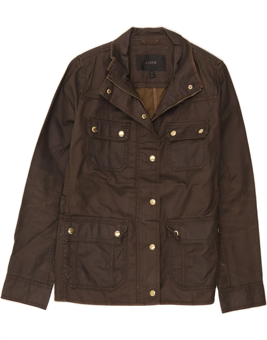 J. CREW Γυναικείο Utility Jacket UK 10 Small Brown Βαμβακερό