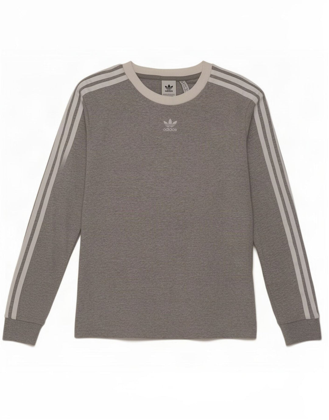 Adidas Γυναικείο τοπ μακρυμάνικο UK 10 Small γκρι βαμβακερό
