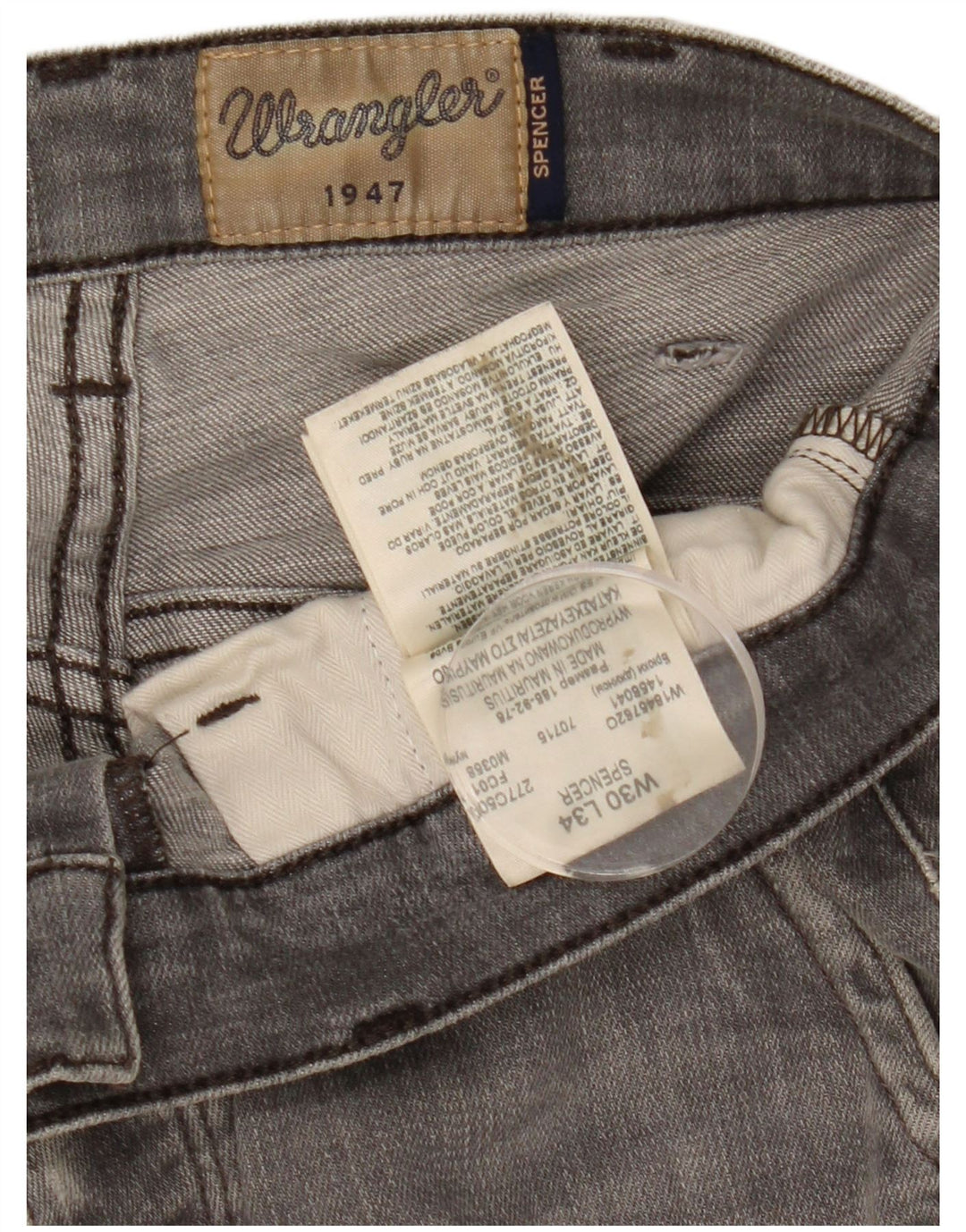 Ανδρικό τζιν Wrangler Spencer Slim W30 L34 Γκρι βαμβακερό