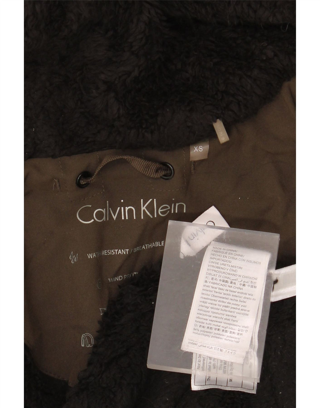 Calvin Klein Γυναικείο μπουφάν με κουκούλα Parka UK 6 XS καφέ πολυεστέρας