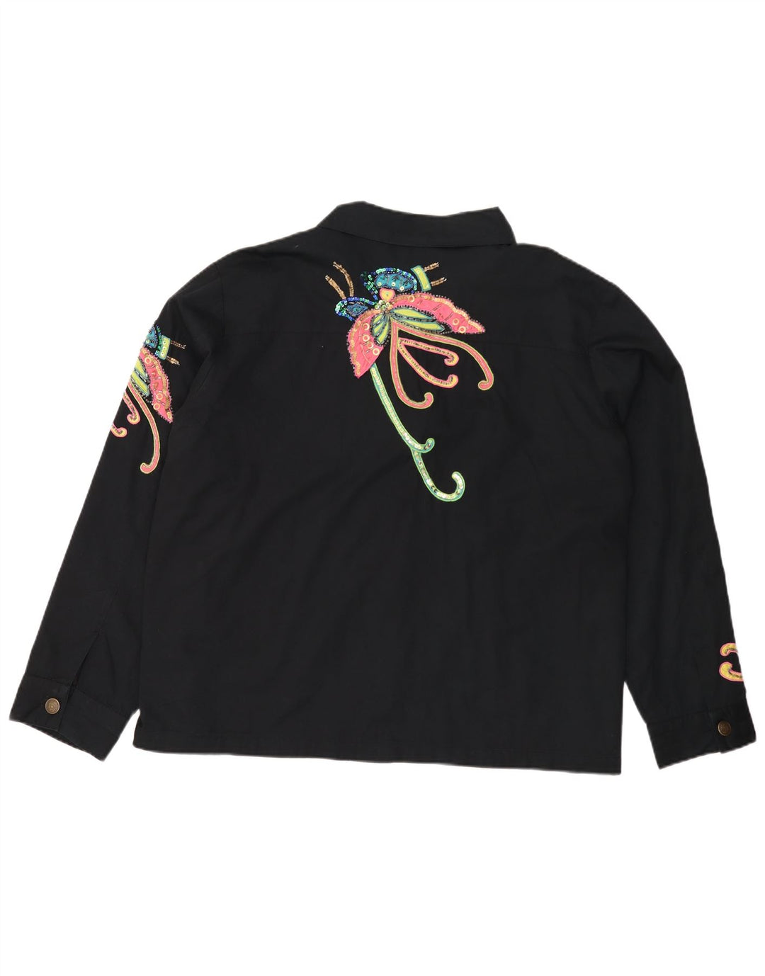 INDIGO MOON Γυναικείο υπερμεγέθη μπουφάν UK 22 3XL Black Butterfly