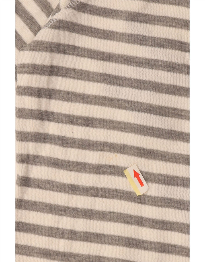 Superdry Γυναικείο τοπ μακρυμάνικο UK 10 μικρό γκρι ριγέ βαμβακερό