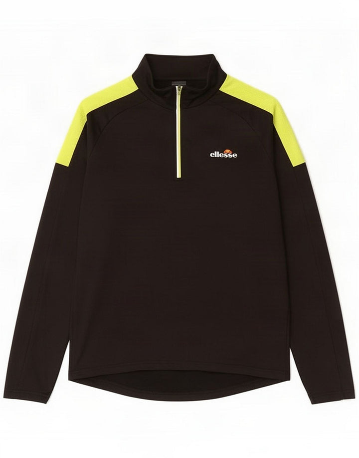 Ellesse Ανδρική φόρμα πουλόβερ με φερμουάρ στο επάνω μέρος Medium Black Colourblock