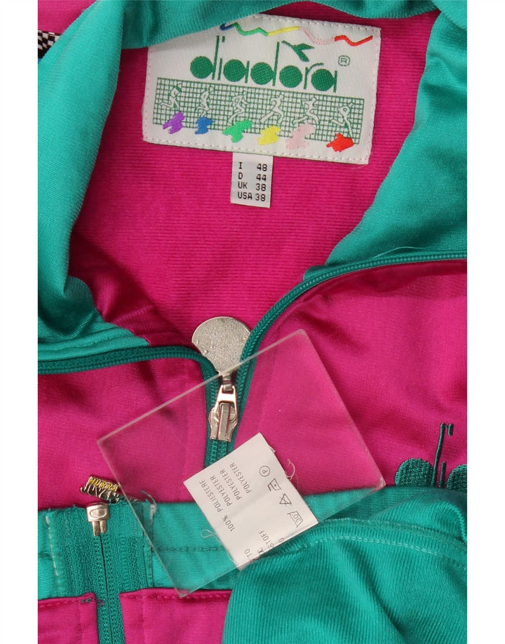 DIADORA Ανδρική φόρμα γραφικής φόρμας Top Jacket UK 38 Medium Green Colourblock