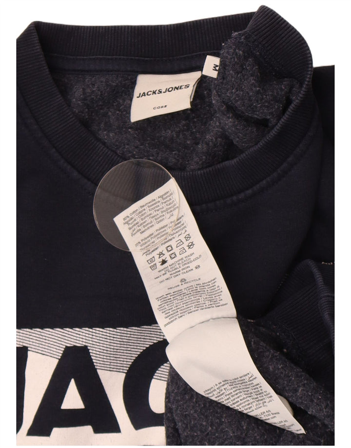Jack & Jones Ανδρικό γραφικό φούτερ Jumper Medium Navy Blue από βαμβάκι