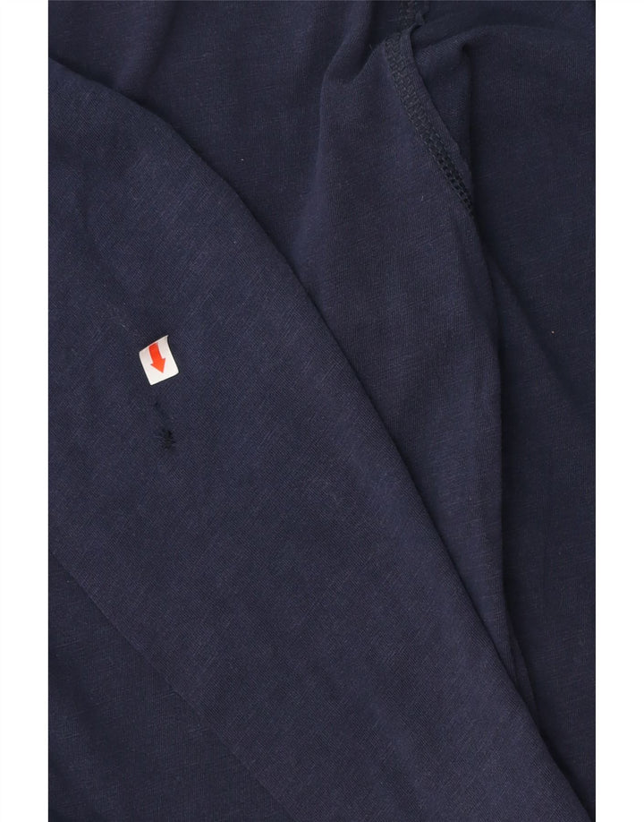 Ανδρικό γραφικό μπλουζάκι Benetton με μακρυμάνικο μεσαίο μπλε βαμβακερό