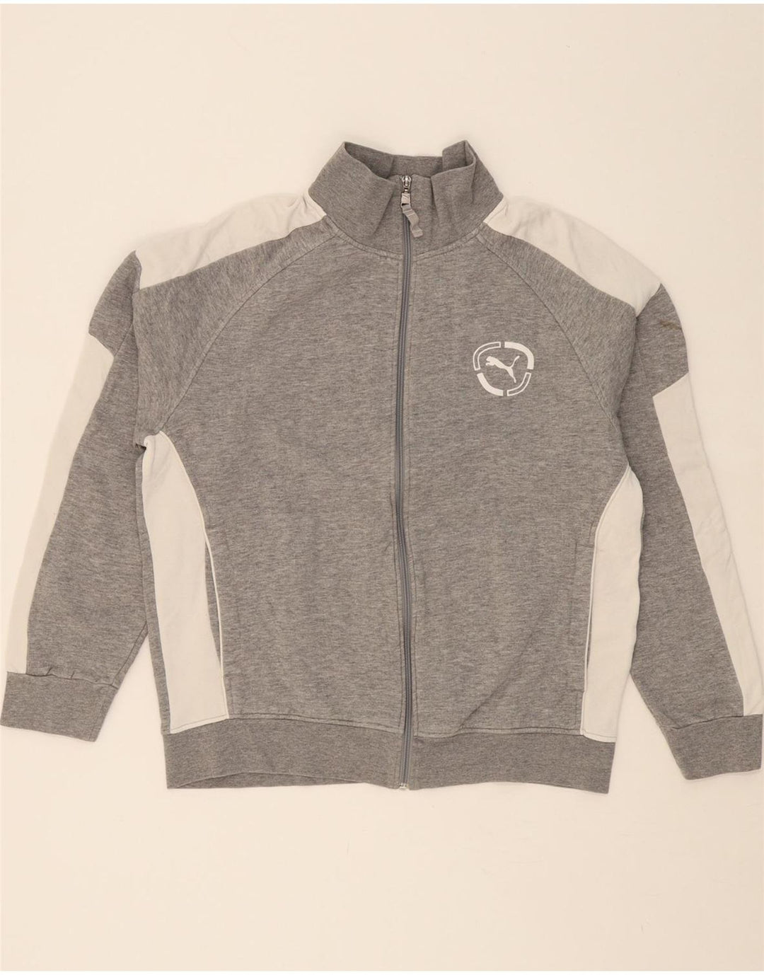 PUMA Mens Tracksuit Top Jacket Medium Grey Colourblock Vintage Puma and Second-Hand Puma from Messina Hembry 