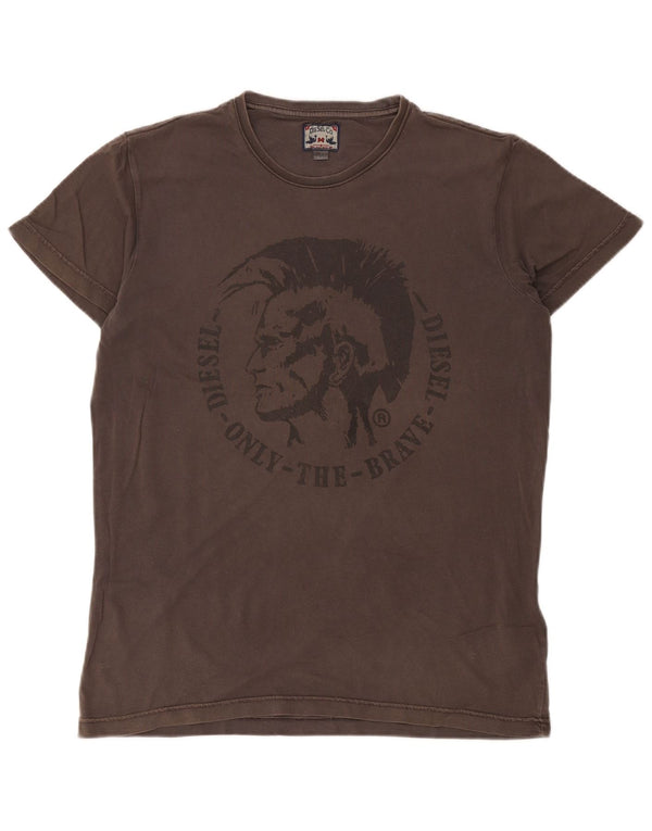 Ανδρικό γραφικό T-Shirt Diesel Top μεγάλο γκρι βαμβακερό