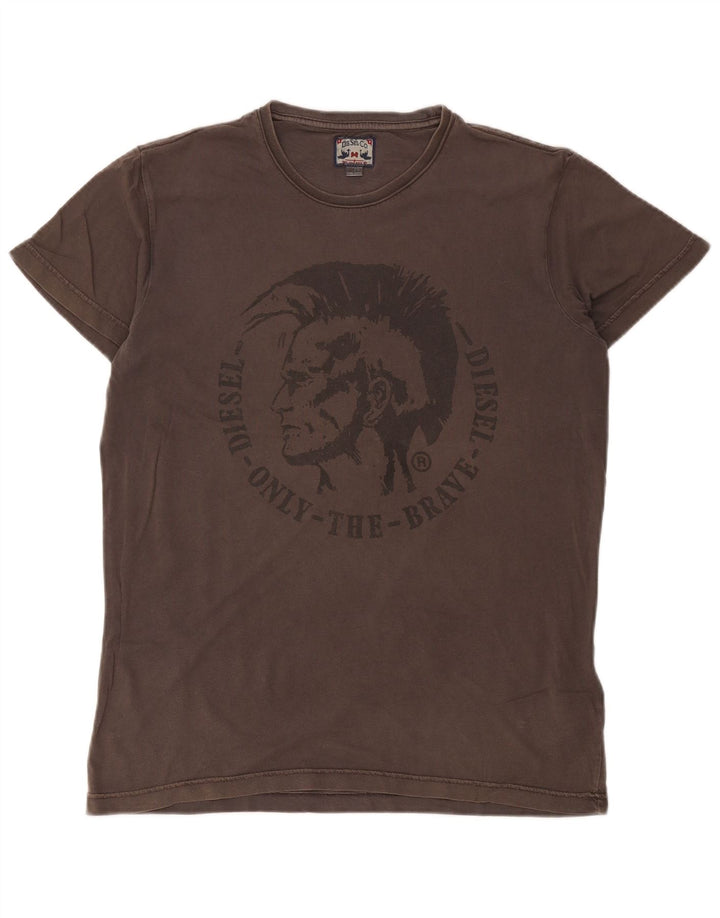 Ανδρικό γραφικό T-Shirt Diesel Top μεγάλο γκρι βαμβακερό