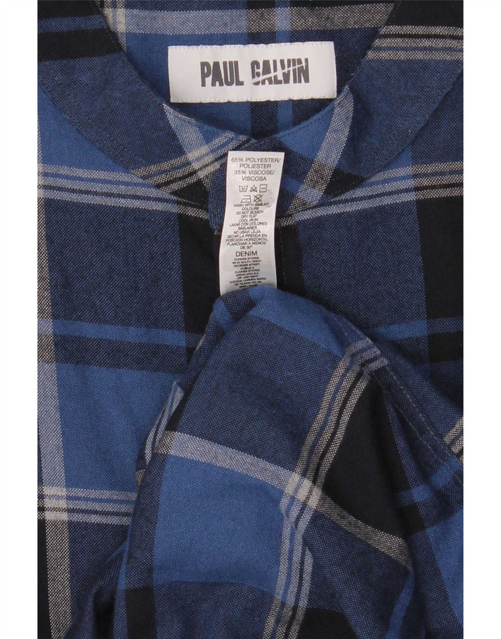 Ανδρικό πουκάμισο Paul Galvin XL Blue Check Polyester