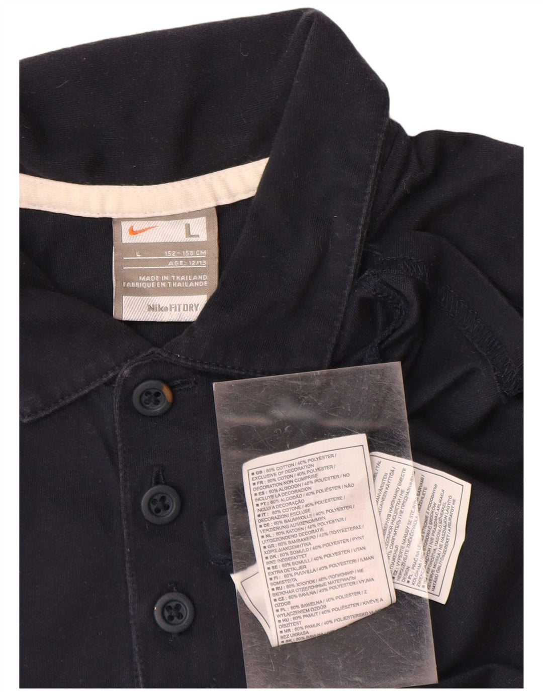 Μπλουζάκι πόλο NIKE για αγόρια 12-13 ετών Μεγάλο μπλε ναυτικό χρώμα βαμβακερό