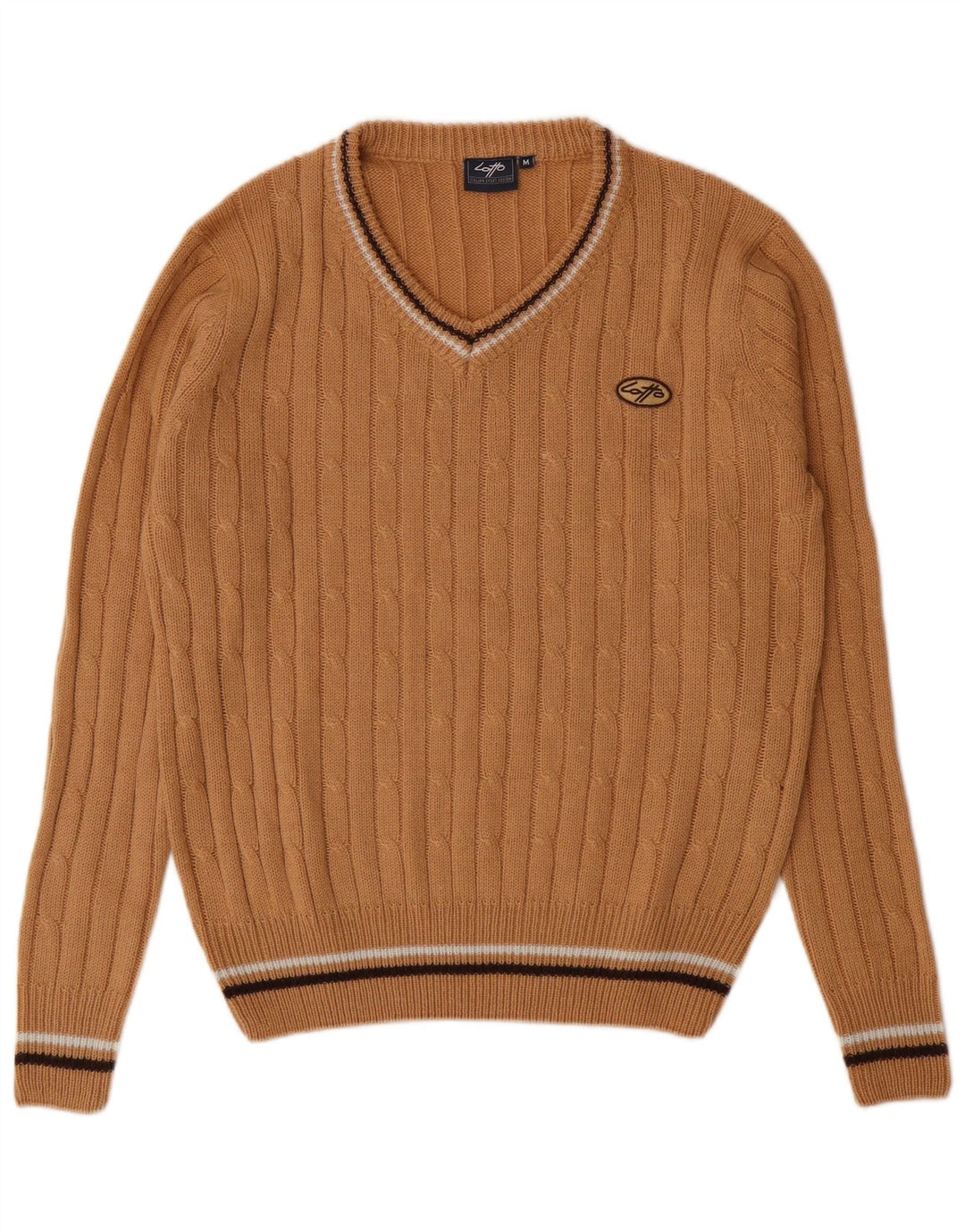 Ανδρικό πουλόβερ Lotto με V λαιμόκοψη, Μεσαίο Καφέ Ακρυλικό