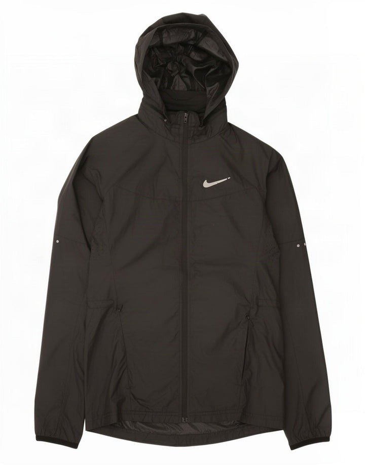 Nike γυναικείο μπουφάν βροχής με κουκούλα UK 6 XS μαύρο πολυεστέρα