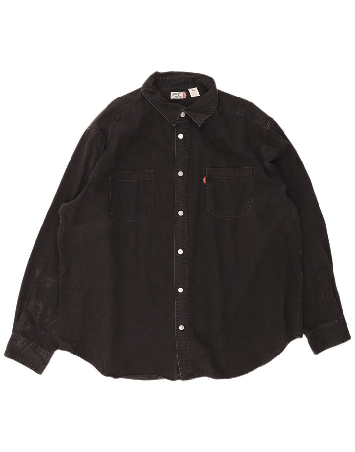 Ανδρικό τζιν πουκάμισο Levi's 2XL μαύρο βαμβακερό