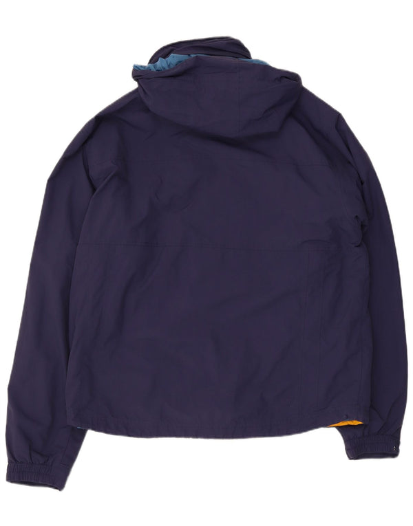 L.L.Bean Mens Hooded Windbreaker Jacket UK 38 Medium Navy Blue Polyester